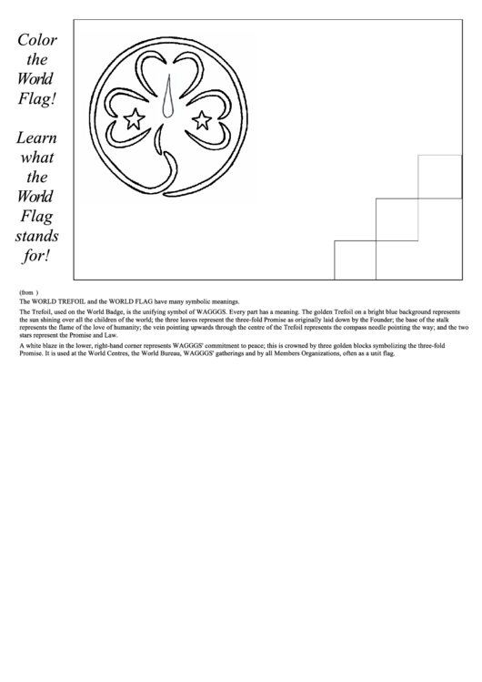 World Association Flag Coloring Page Printable pdf