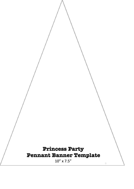 Princess Party Pennant Banner Template Printable pdf