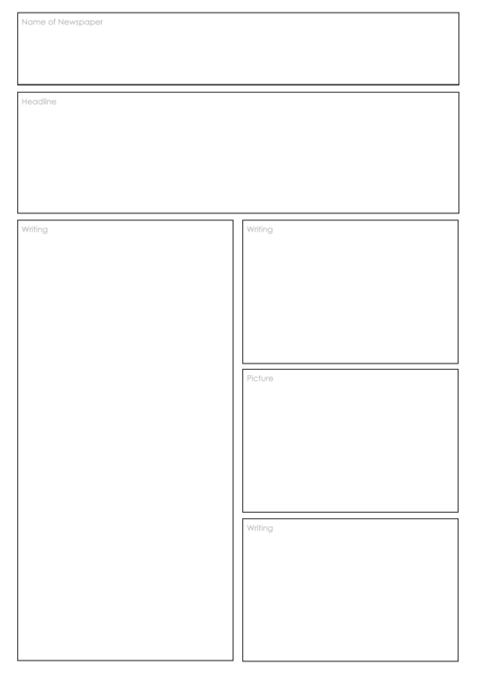 Newspaper Front Page Template Printable pdf