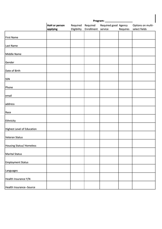 Software Inventory And Intake Form Sheet printable pdf download