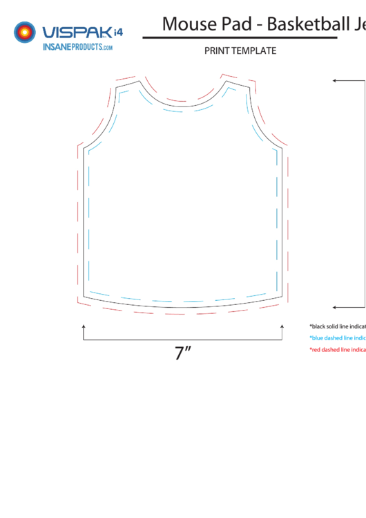Mouse Pad - Basketball Jersey Template Printable pdf