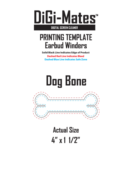 Dog Bone Shape Template Printable pdf