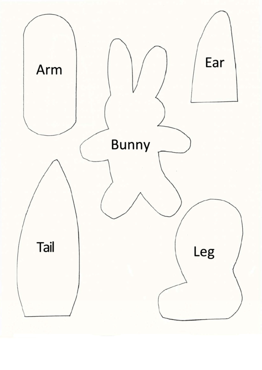 Cut-Out Bunny Template For Kids Printable pdf