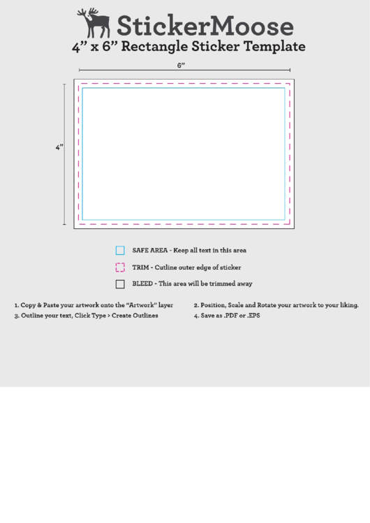 4x6 Rectangle Sticker Template Printable pdf