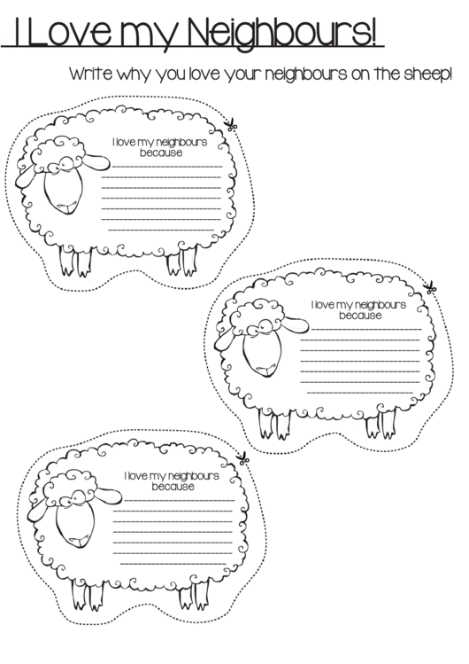 Sheep Notes Template Printable pdf