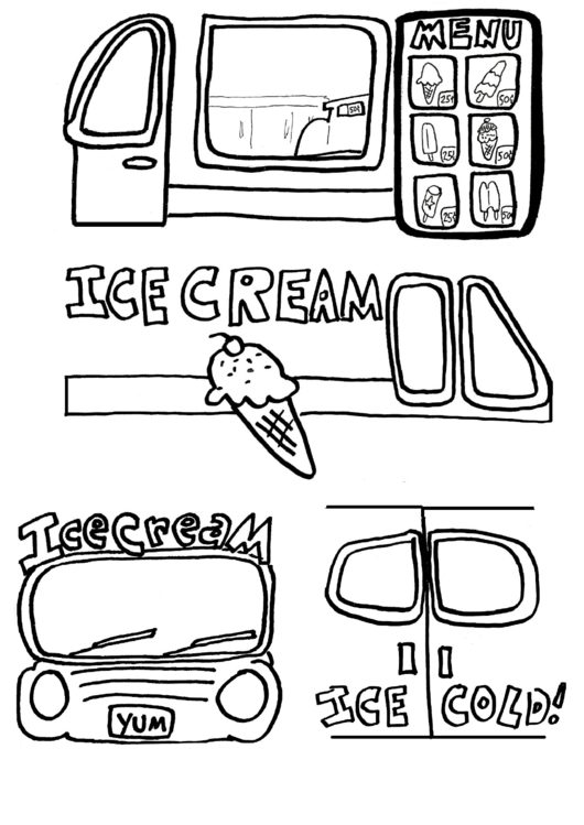 Ice Cream Truck Template Printable pdf
