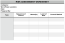 Risk Assessment Worksheet Template