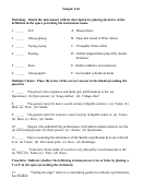 Match The Instrument With Its Description - Music Worksheet With Answer Key