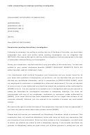 Letter Suspending An Employee Pending Investigation