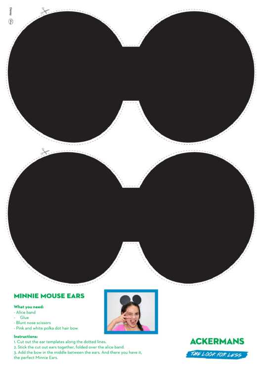 Minnie Mouse Ears Template Printable pdf