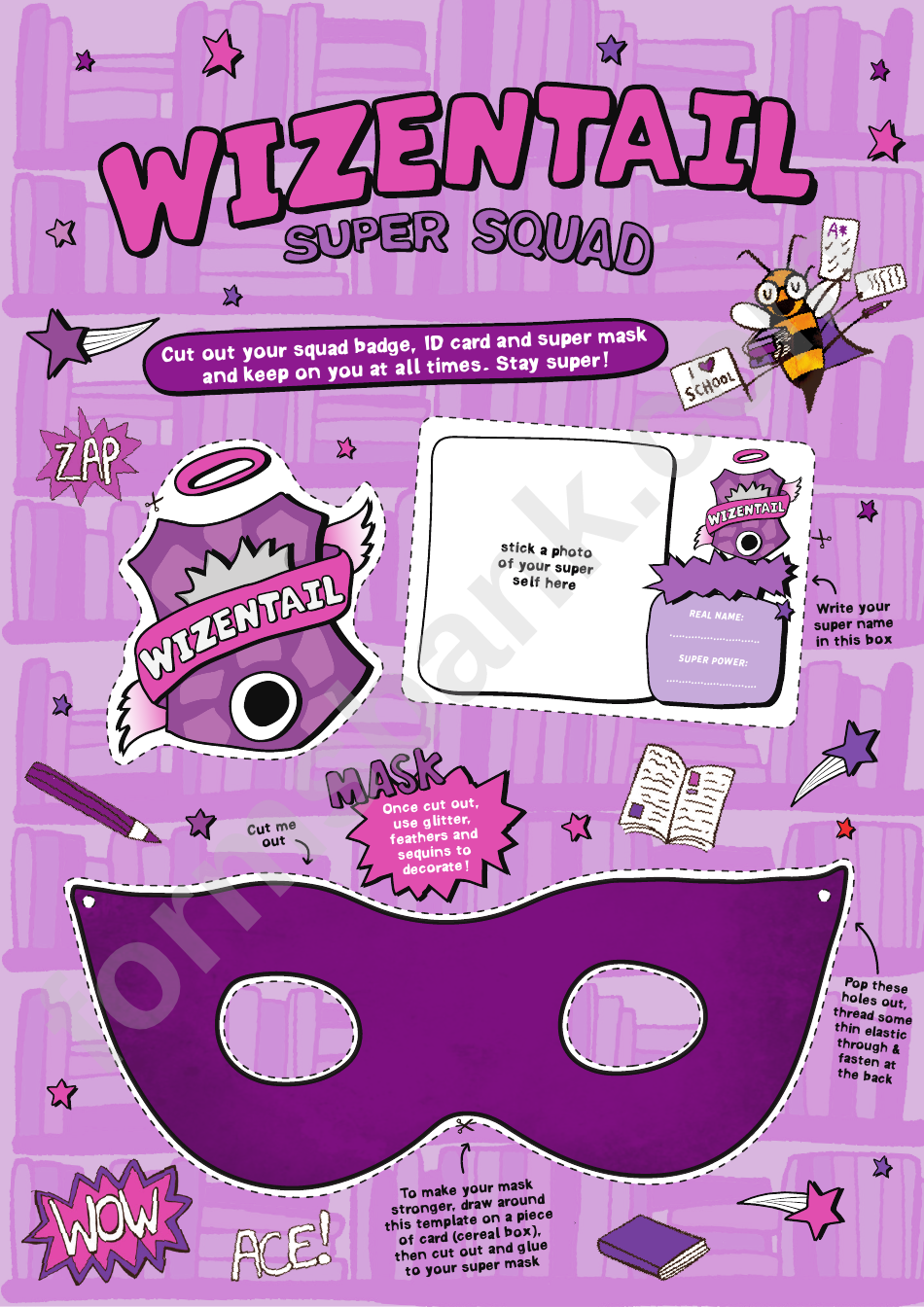 Wizentail Super Squad Badge, Id & Mask Template