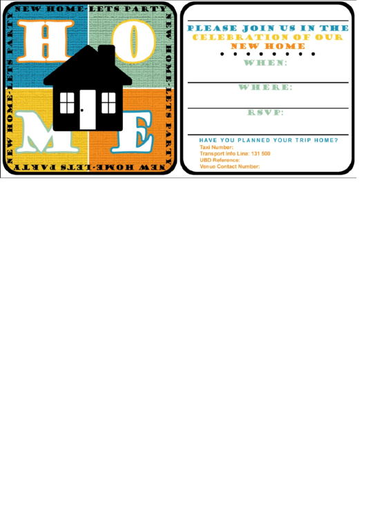 Fillable Housewarming Invitation Template Printable pdf