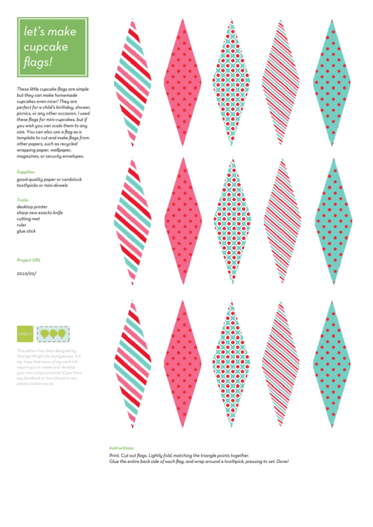 Cupcake Flag Template Printable pdf