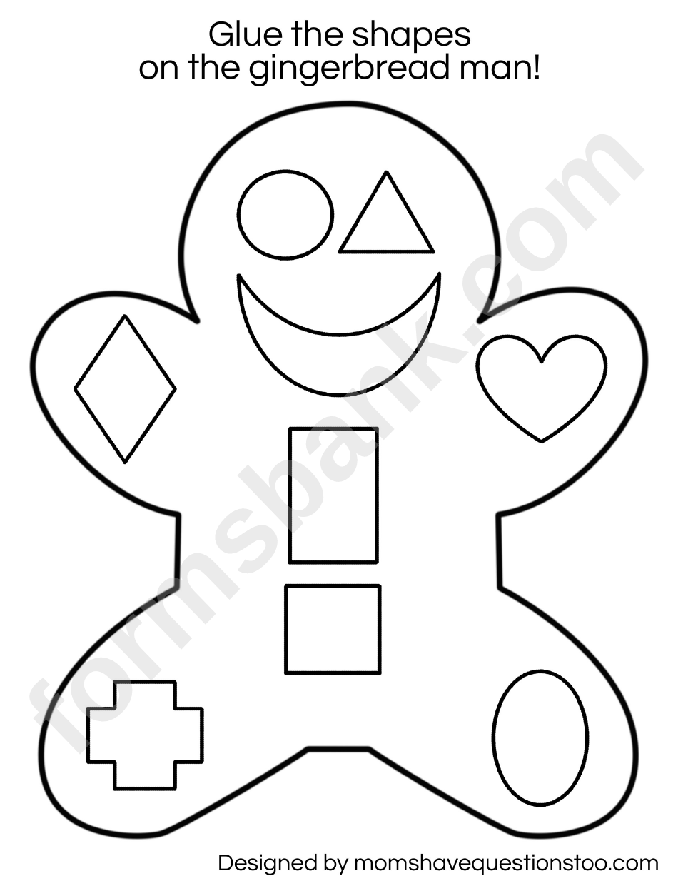 Gingerbread Man Cut And Paste Activity Sheet