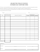 Extended Day Overtime Form