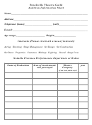 Brockville Theatre Guild Audition Information Sheet