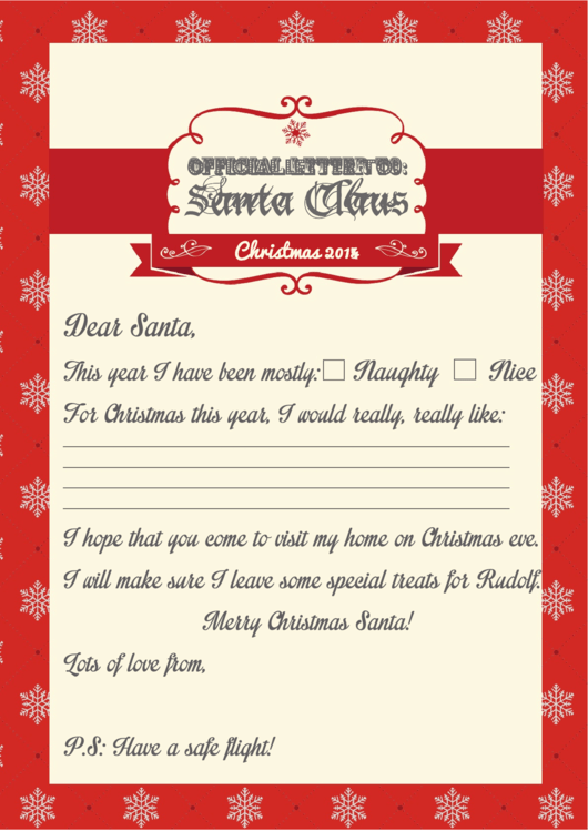 Official Santa Clause Letter Template