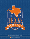 The Texas Bucket List Printable pdf