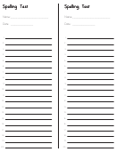 Blank Spelling Test Sheet - 20 Words