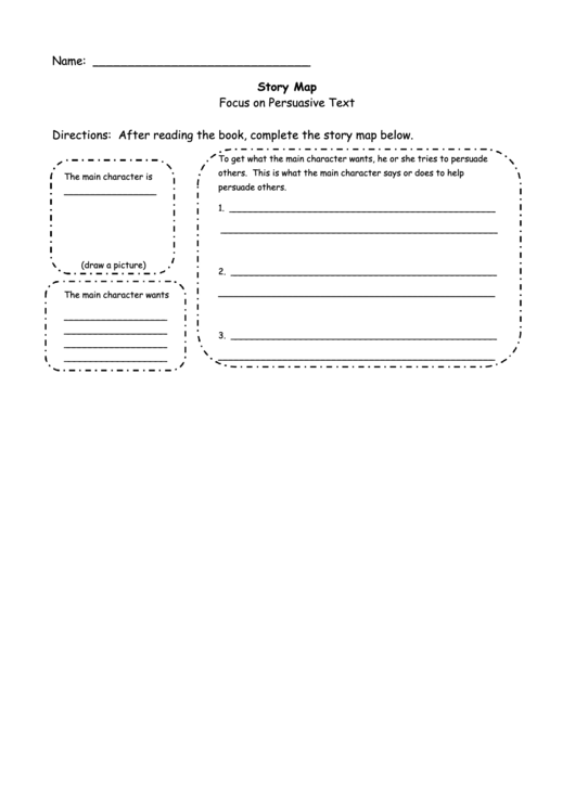 Story Map Template (Persuasive Text) Printable pdf