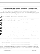 Confirmation/baptism Sponsor (godparent) Certificate Form