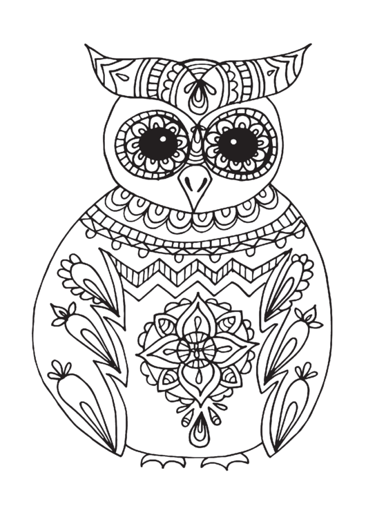 Fillable Owl Coloring Sheet Printable Pdf Download