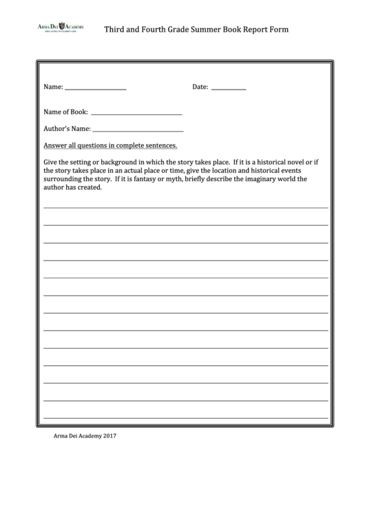 Top 6 3rd Grade Book Report Templates Free To Download In PDF Format