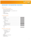 Worksheet For Budgeting Your Move