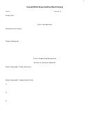 Cause/effect Essay Outline Template (short Essay)