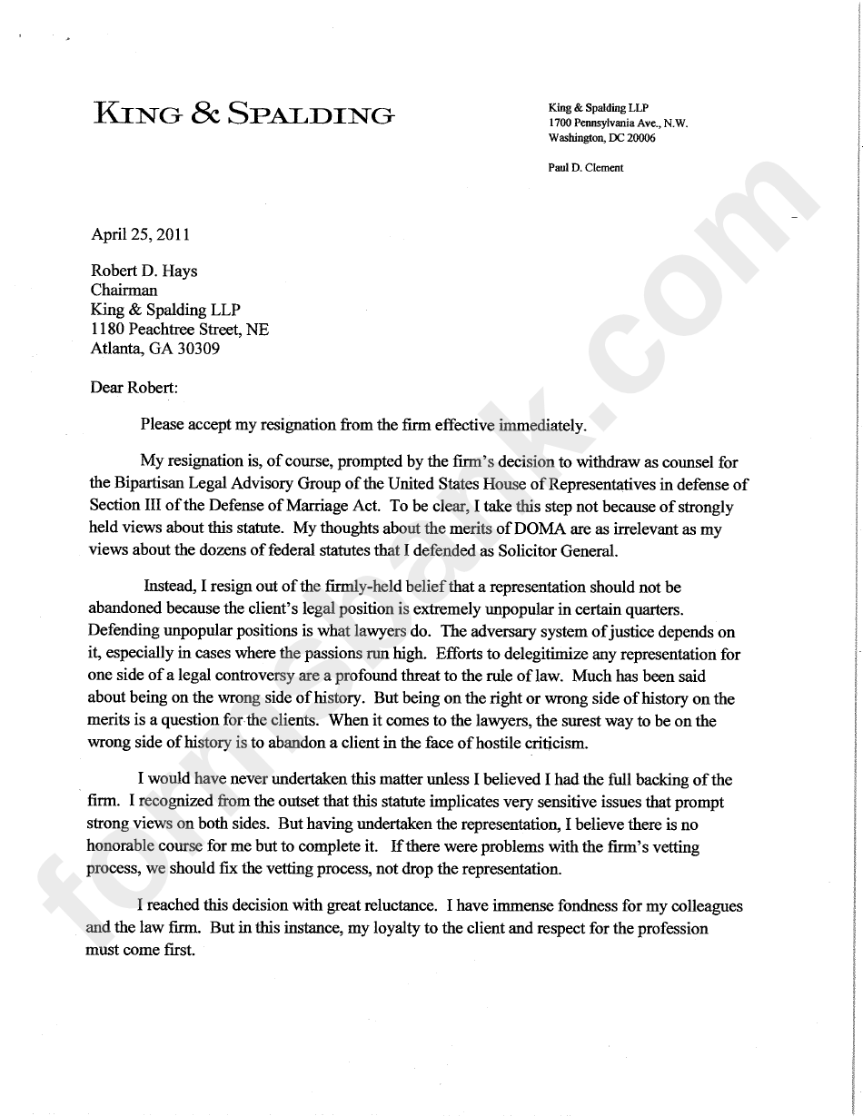 Sample Letter Of Resignation Effective Immediately Printable Pdf Download