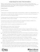 Sample Request For Letter Of Recommendation Printable pdf