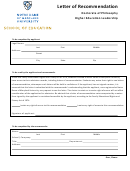 Letter Of Recommendation - Notre Dame Of Maryland University Printable pdf