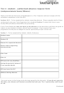 Authorised Absence Request Form (compassionate Leave/illness)