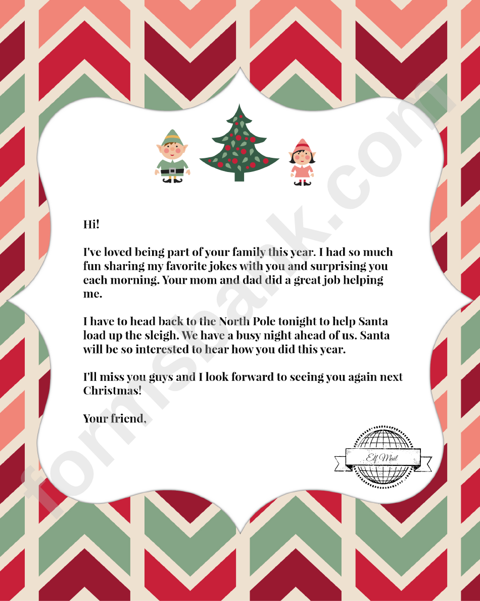 Elf On The Shelf Goodby Letter