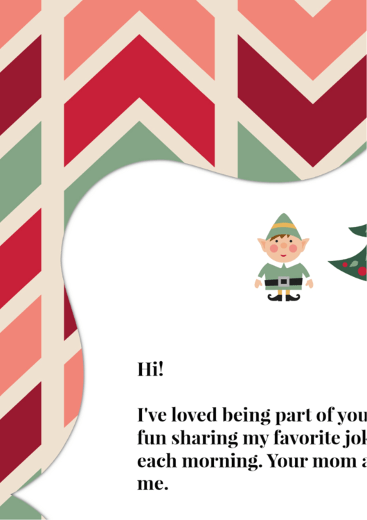 Elf On The Shelf Goodby Letter Printable pdf