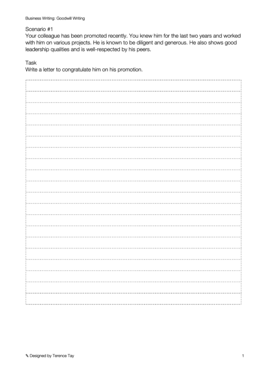 Goodwill Letter Writing Worksheet Template Printable pdf