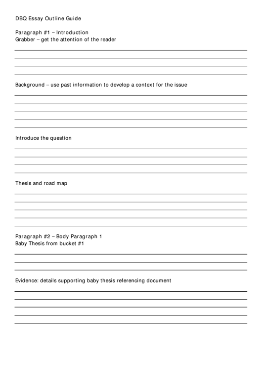 Dbq Essay Outline Template Printable pdf