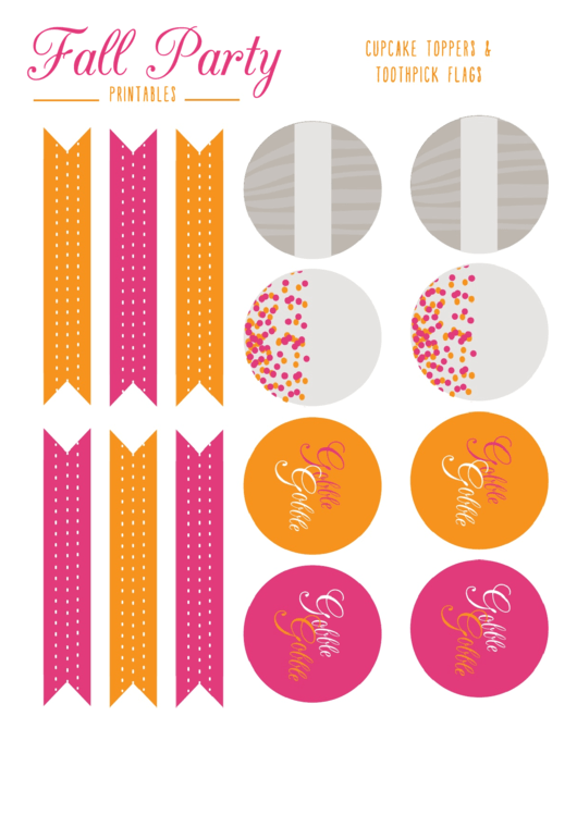 Cupcake Topper Templates And Toothpick Flags Printable pdf