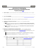 Fillable Form C012.001 - Certificate Concerning Restated Articles Of Incorporation For-Profit Corporation - 2010 Printable pdf