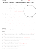 The Moon - Structure And Formation Test Printable pdf