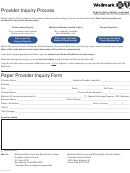 Provider Inquiry Process - Paper Provider Inquiry Form