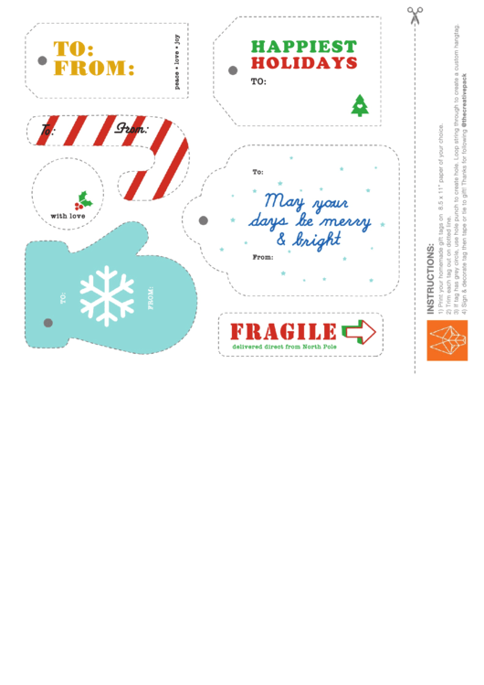 Christmas Gift Tag Templates Printable pdf