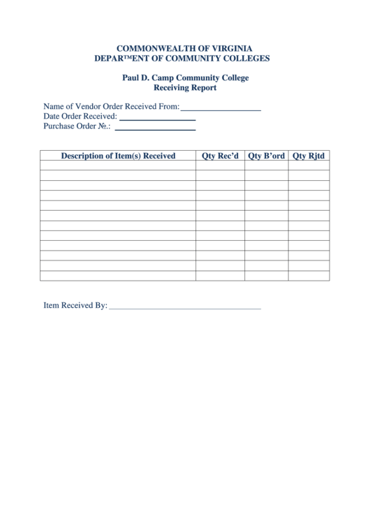 Top Receiving Report Templates Free To Download In PDF Format