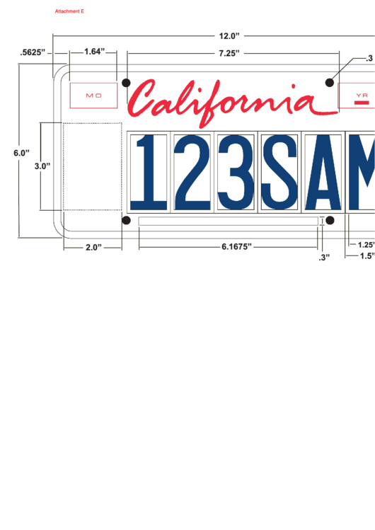 Printable Temporary License Plate Template California