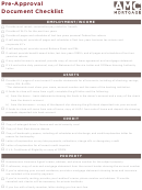 Mortgage Pre-approval Document Checklist Template