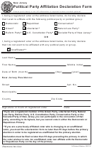 Political Party Affiliation Declaration Form - New Jersey