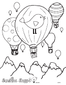 Hot Air Balloon Coloring Sheet