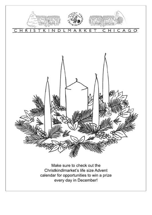 Advent Wreath Coloring Page Printable pdf