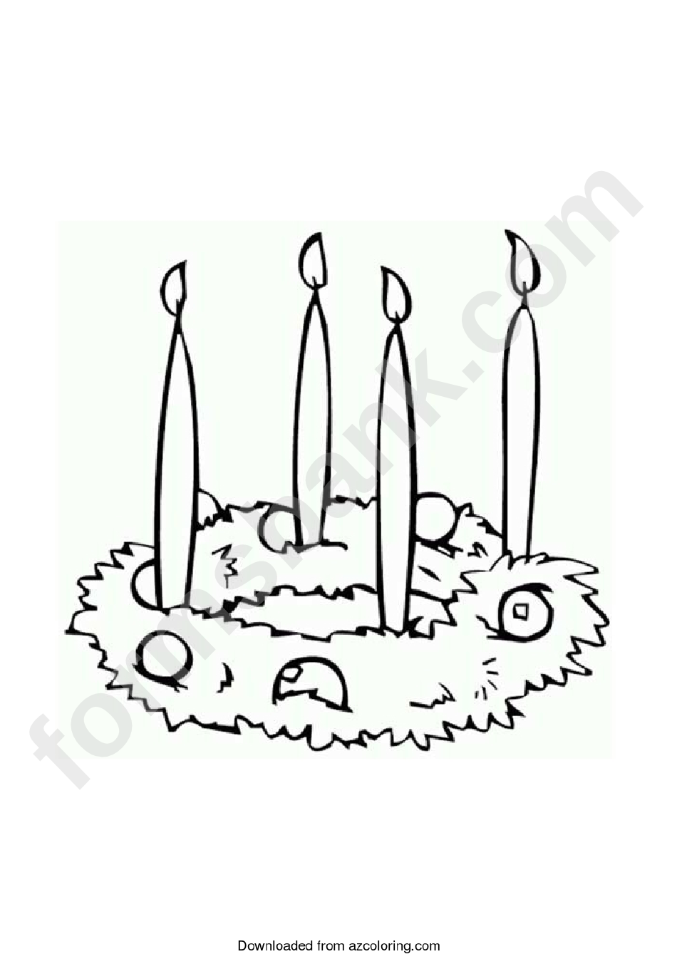 Simple Advent Wreath Coloring Sheet