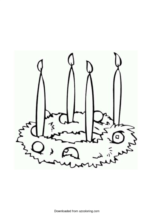 Simple Advent Wreath Coloring Sheet